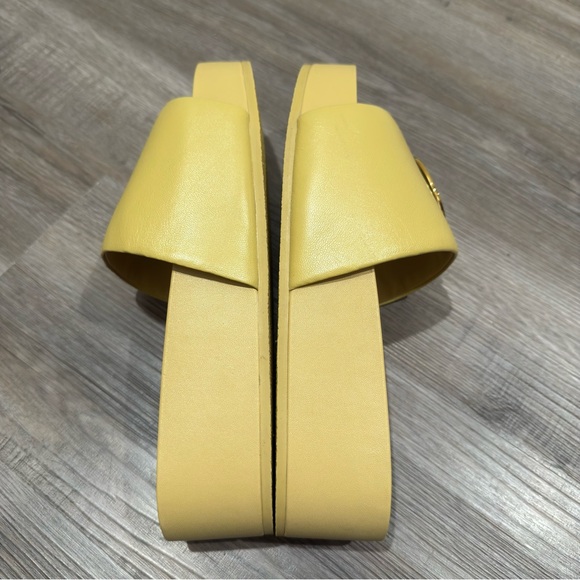 Tory Burch Patos Platform Sandal in Cornbread Yellow Leather Slides - Picture 8 of 13